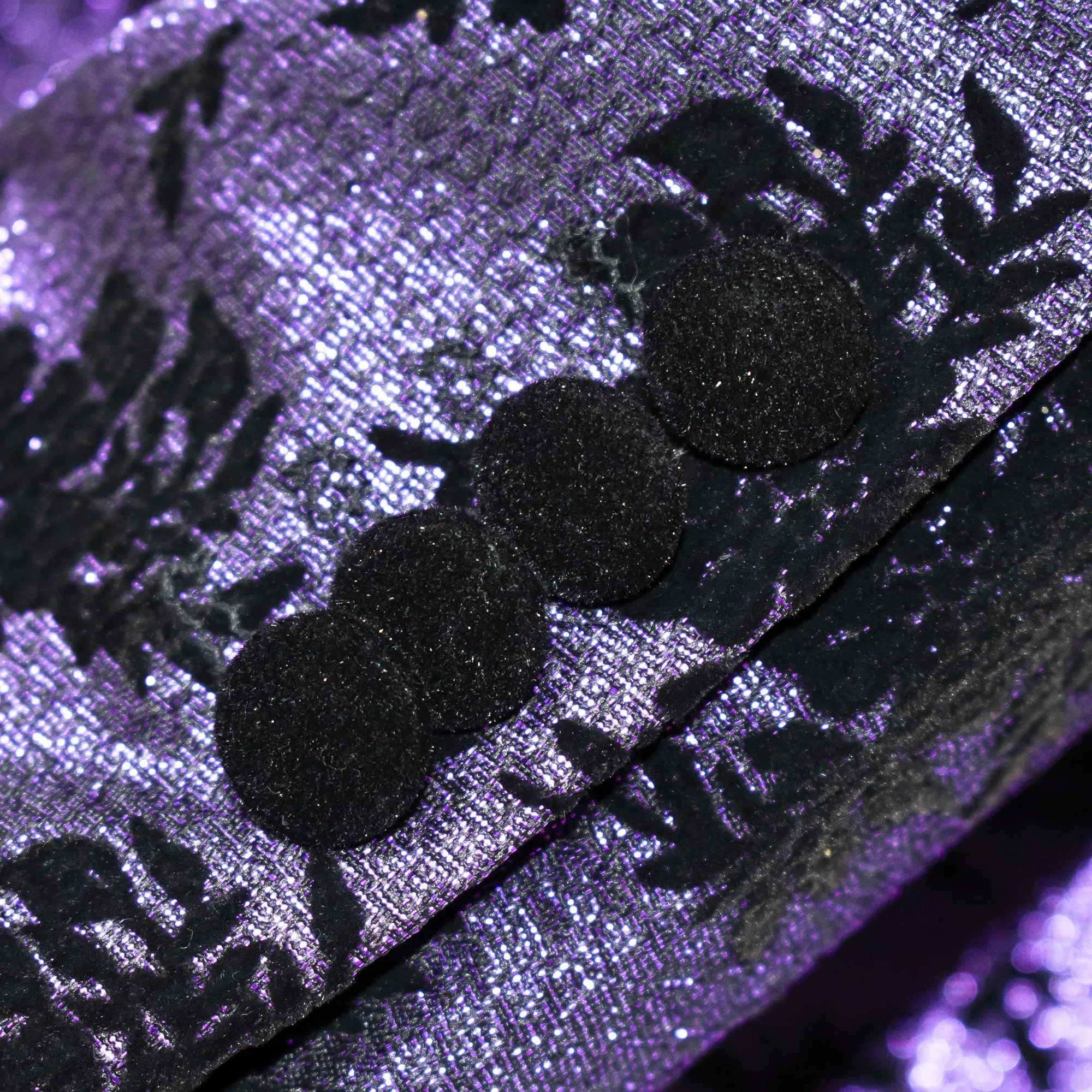 Purple with Black Floral Pattern 3-Piece Tailored-Fit Tuxedo